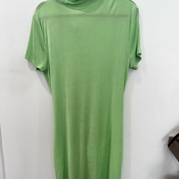 Green Ruched Button-Up Dress - Picture 3 of 5
